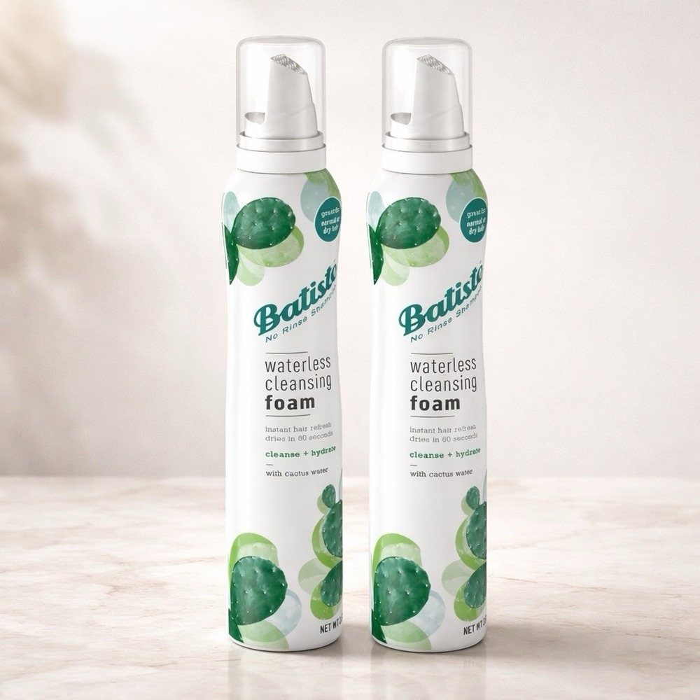 Batiste No Rinse Shampoo Waterless Cleansing Foam, 3.6oz, Lot of 2
